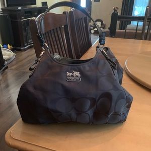 AUTHENTIC Black Coach Shoulder Bag With Coin Pouch